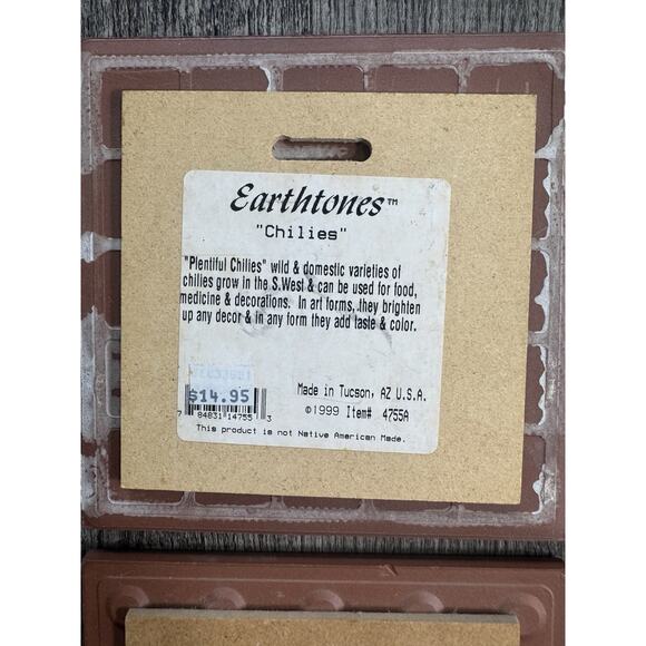 Vintage Earthtones Southwestern Art 6” Tiles Set 1990s Hand painted KRIT - Picture 6 of 11